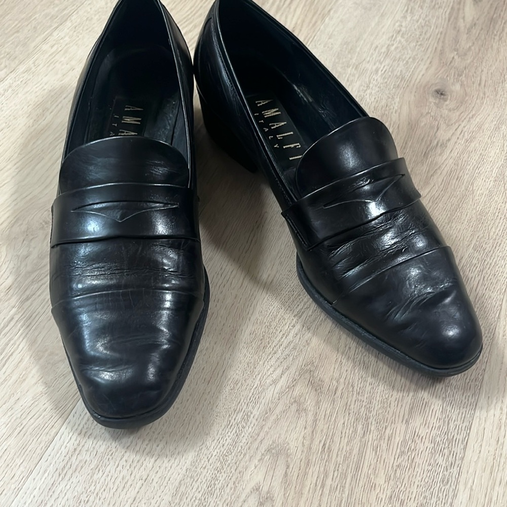 Black Amalfi loafers. Excellent condition. Made in Italy.